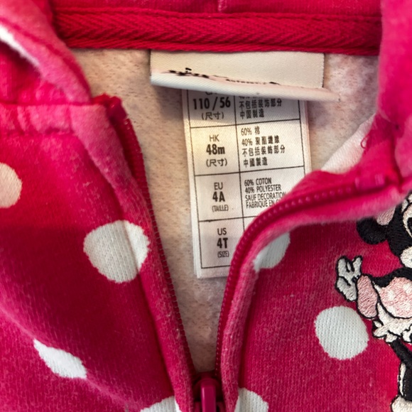 Disney Minnie Mouse Pink Polka Dot Kids Hoodie - Picture 4 of 5